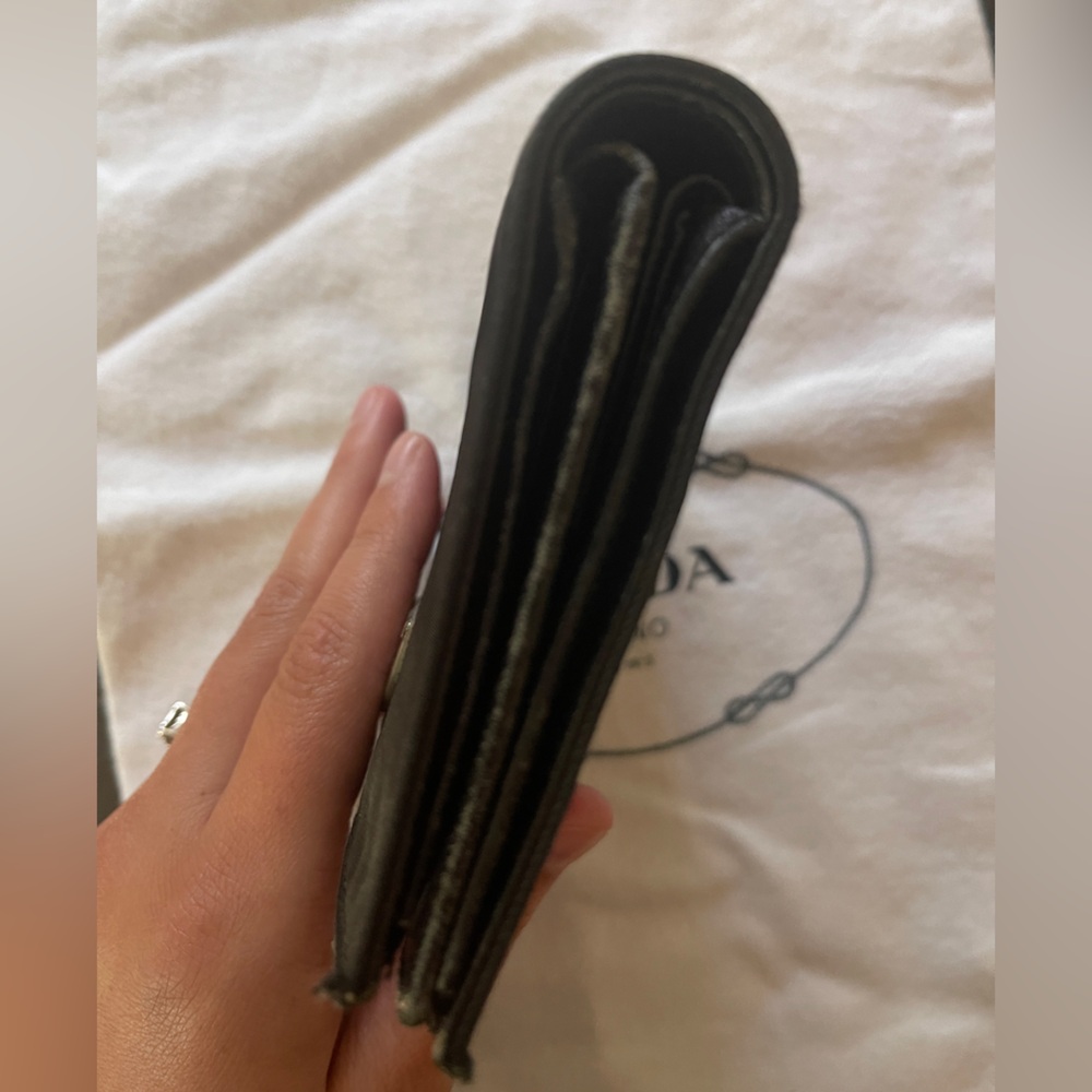 Sold!   ❌ Prada nylon wallet black bifold authentic leather - Picture 15 of 16